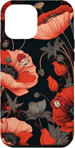 Vista 26 de Poppy Flower Ladybug Red & Black Pattern Case for iPhone 17