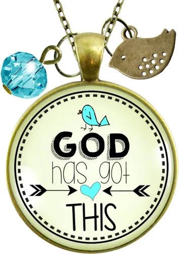 Vista 13 de Gutsy Goodness Faith He Cares - Collares hechos a mano con mensaje para mujer cristiana