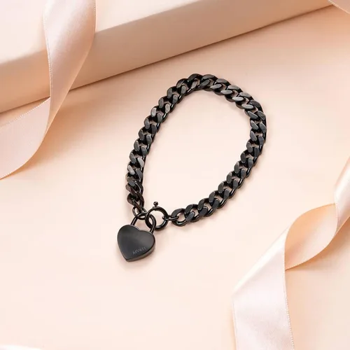 Vista 3 de MVMT Pulsera de cadena de corazón grueso para mujer