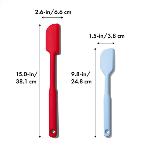 Vista 3 de OXO Good Grips - Juego de 2 espátulas de silicona, talla única, rojo/seltzer