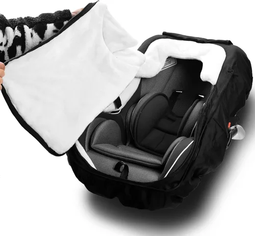Vista 5 de Cubierta de asiento de coche de bebé, cubierta universal de asiento de coche de invierno para niños y niñas