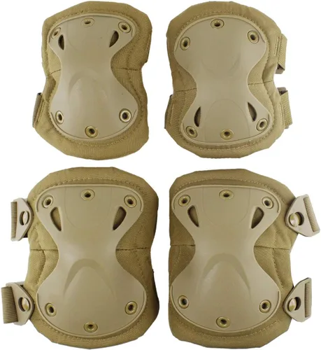 Vista 12 de Almohadillas Protectoras Tácticas de Combate para Rodilla y Codo para Juegos de Paintball CS al Aire Libre, Ciclismo, Seguridad, Equipo