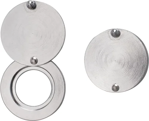 Vista 6 de Cubierta para el visor de puerta, 2 piezas de latón de níquel cepillado para puerta de seguridad, cubiertas giratorias de privacidad, protectores