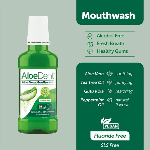 Vista 3 de Aloe Dent Enjuague bucal natural Aloe Vera 8.5 fl oz
