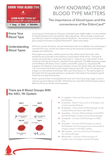 Vista 9 de Eldoncard Kit de tipificación de sangre, paquete de 2 pruebas, conozca su tipo de sangre, prueba instantánea y precisa en casa, determina los grupos