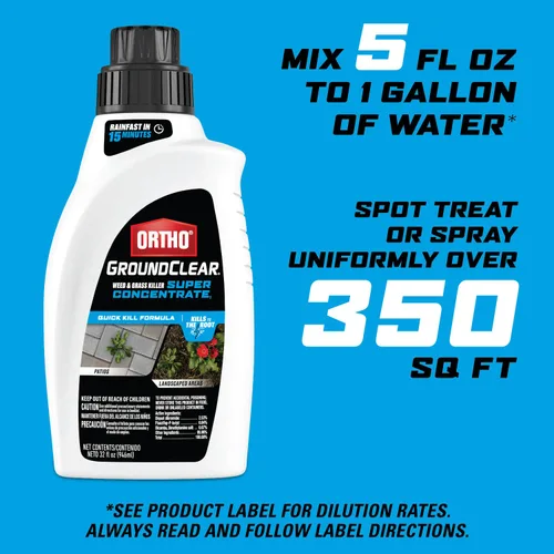 Vista 14 de Ortho GroundClear - Herbicida super concentrado para malezas y hierbas, fórmula de acción rápida que elimina las malas hierbas y hierbas más