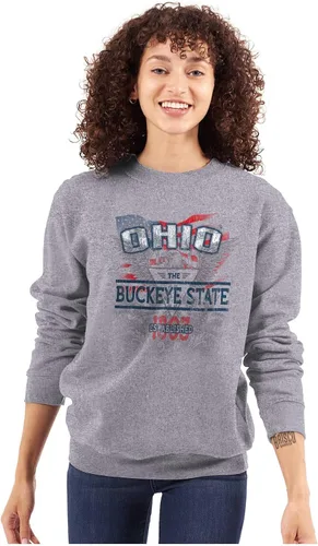 Vista 3 de Ohio e Pluribus Unum Eagle Motto Womens Mens Crew Sudadera