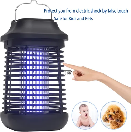 Vista 4 de Exterminador de insectos para exteriores e interiores, cable de alimentación de 9.8 ft con interruptor exterminador de mosquitos, exterminador