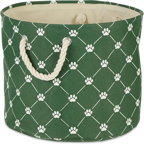 Vista 16 de Bone Dry Pet Storage Collection - Estampado de patas y huesos, rectángulo pequeño, 14 x 8 x 9 pulgadas, color negro