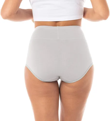 Vista 5 de Satini cintura alta algodón cobertura completa suave sin costuras transpirable comodidad bragas calzoncillos ropa