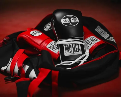 Vista 6 de Guantes de boxeo Title Boxing Pro Mex Professional Edge con cordones para entrenamiento/sparring