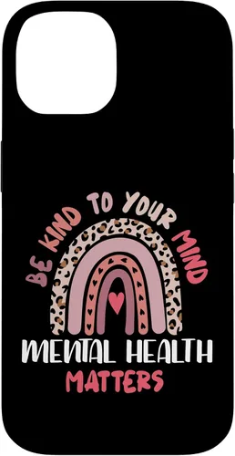 Vista 4 de iPhone 16 Mental Health Matters Rainbow Be Kind To Your Own Mind Case