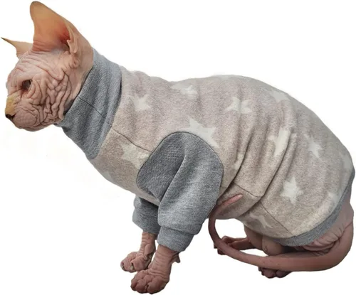 Vista 6 de Jersey de gato con manga larga y rayas grises claras, Gris 3-Gris
