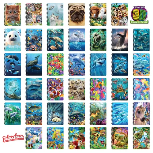 Vista 30 de 3D LiveLife Jotter - Our Solar System from Deluxebase. Lenticular 3D Space 6x4 Spiral Notebook with plain recycled paper pages. Artwork licensed