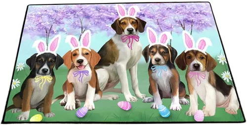 Vista 25 de Doggie of the Day American English Foxhound Dogs Floor Mat - 4th of July Independence Day - Best Dog Doormat - Protector Decor - Unique Portrait Art