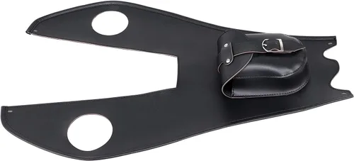 Vista 4 de Cubierta de cuero negro para tanque de combustible con bolsa de cartera para Harley Softail Fatboy Heritage Springer FLSTS FLST FLSTN
