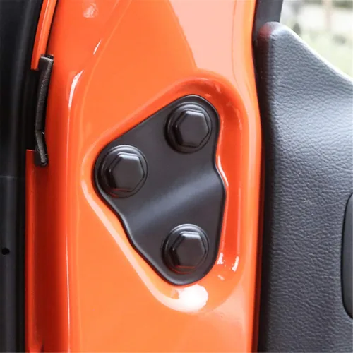 Vista 3 de YOCTM Protector de tornillo de puerta compatible con Jeep Wrangler JL JT Willys Sport S Rubicon Deluxe Sport Utility 4XE ABS negro