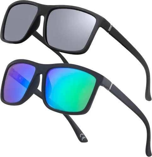 Vista 11 de Gafas de sol polarizadas deportivas para hombre, gafas de marco cuadrado NP1007 Marco A01 Matteblack/Lente gris