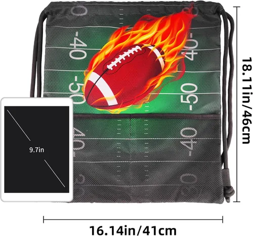 Vista 6 de Mochila con cordón para mujeres, hombres, niños y niñas, resistente al agua, tamaño grande, con bolsillos de malla para deportes, Fútbol, Classic