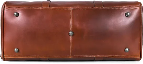 Vista 5 de Aaron Leather Goods - Bolsas de viaje de cuero para hombres y mujeres, de cuero de grano completo, para el fin de semana, para deportes y gimnasio