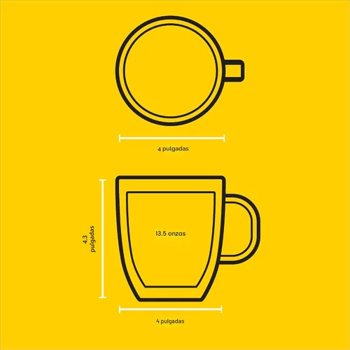 Vista 3 de JoyJolt Savor - Tazas de café de vidrio de doble pared aisladas (Set de 2) - 13.5 onzas