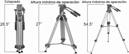 Vista 8 de Ravelli Trípode profesional para cámara de video AVTP de 75 mm con cabezal de arrastre de fluido