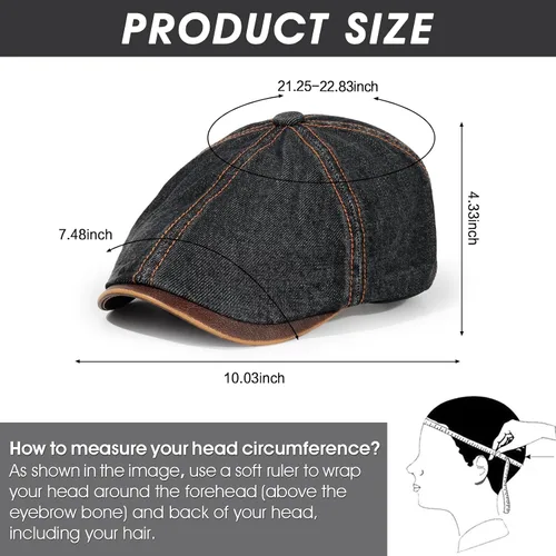 Vista 2 de Sombrero Newsboy de Qlauca para Hombre de Algodón 6 Paneles
