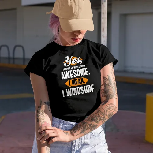 Vista 2 de I'm Awesome I Windsurf, Windsurfing Graphic Tshirt for Windsurfer