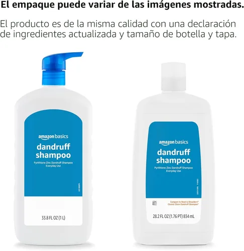 Vista 3 de Amazon Basics Champú anticaspa para el cuero cabelludo con picazón, alivio del cuero cabelludo seco, control de escamas, pH equilibrado, sin