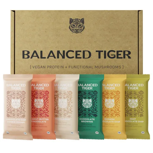 Vista 12 de Barras de proteína de hongos Chaga, dosis completa (1500 mg) en cada barra, barras de proteína veganas, nootrópicas, adaptógenos, barras