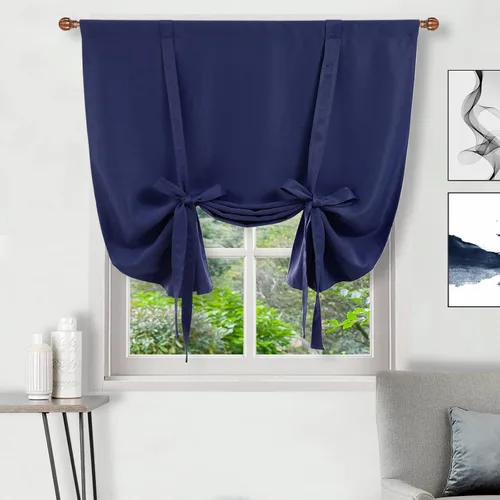 Vista 21 de DWCN Cortinas Opacas - Persiana Enrollable con Lazos para Ventana, Aislamiento Térmico, Oscurecimiento de Habitación, Cortinas con Bolsillo