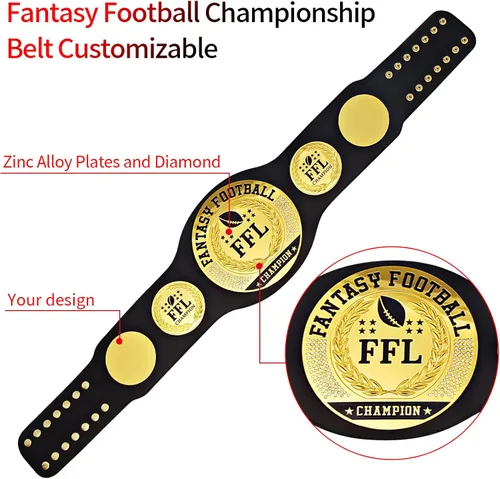 Vista 3 de Cinturón de fútbol de fantasía, Trofeo de fútbol de premio de cinturón de campeonato personalizable, Trofeo de la Liga de Campeones, Trofeo
