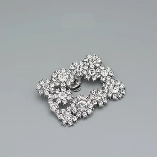 Vista 4 de Ruihfas 2 piezas decorativas para zapatos de vestir, accesorios de moda cuadrados, diamantes de imitación
