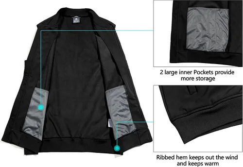 Vista 6 de Little Donkey Andy Chaleco ligero Softshell para hombre, chaqueta sin mangas para golf, impermeable, con forro polar, para correr, senderismo, ropa