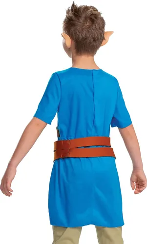 Vista 2 de Disguise Disfraz de Link para niños, disfraz oficial de Zelda Breath of the Wild, talla infantil clásica, talla S (4-6)