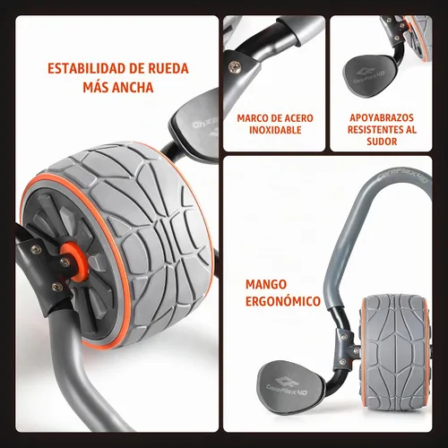 Vista 5 de CoreFlex4D - Rueda de rodillo para abdominales con soporte para codo, entrenador de núcleo multidireccional 4D para abdominales, oblicuos