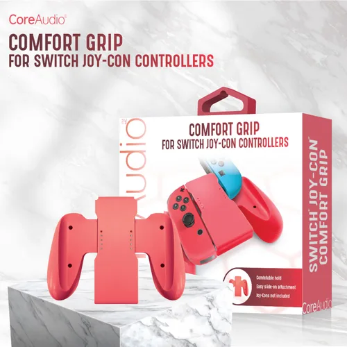 Vista 7 de CoreAudio Switch Comfort Grip - Red - Easy Attachment, Comfortable Hold, Nintendo Switch Joy-Con Handheld Joystick Remote Control Cover Holder