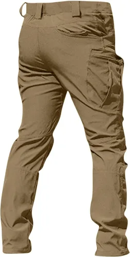 Vista 4 de Pantalones tipo cargo para hombre con bolsillos, pantalones atléticos militares, cintura elástica, múltiples bolsillos, overoles casuales