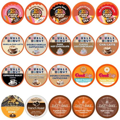 Vista 9 de Perfect Samplers Tazas individuales de chocolate caliente para cafeteras Keurig K Cup, paquete variado, cacao, 30