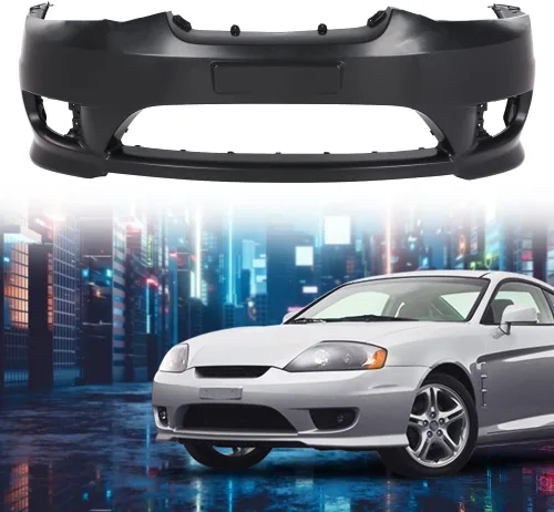 Vista 2 de PIT66 Cubierta para paragolpe frontal con orificios para luces antiniebla Preparada Compatible con Hyundai Tiburon 2005-2006 865112C500 HY1000153