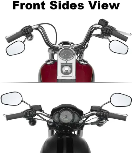 Vista 8 de TCMT Par de espejos retrovisores negros para motocicleta Harley Road King CVO Road Street Tri Glide Freewheeler Street XG500 XG750 Sportster XL1200
