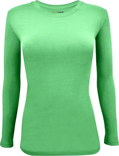 Vista 142 de Natural Uniforms Camiseta Under Scrub para mujer, cuello redondo, manga larga, paquete de 3, paquete múltiple de 3