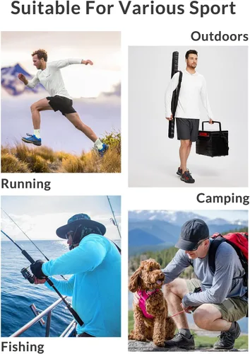 Vista 5 de BALEAF Sudadera con capucha para hombre con protección solar UPF 50+ de manga larga, SPFUV, secado rápido, ligera, para entrenamiento de pesca