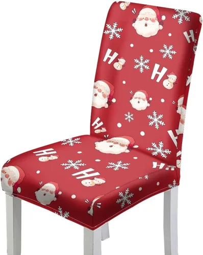 Vista 13 de HUGS IDEA Fundas para sillas de comedor de Navidad, bastón de caramelo, elásticas, fundas para sillas Parsons para comedor, lavables, fundas