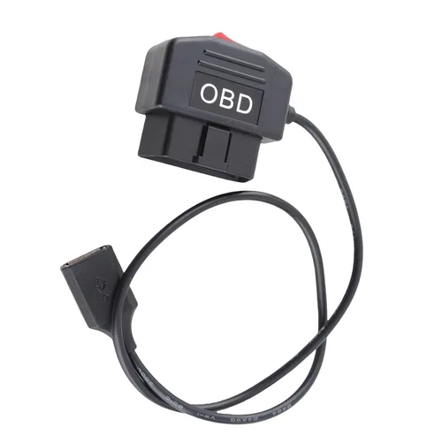 Vista 3 de Keenso Cable de alimentación OBD, 48cm/18.9in OBD Cable adaptador de corriente con botón de interruptor Acc Mode Protección de bajo voltaje