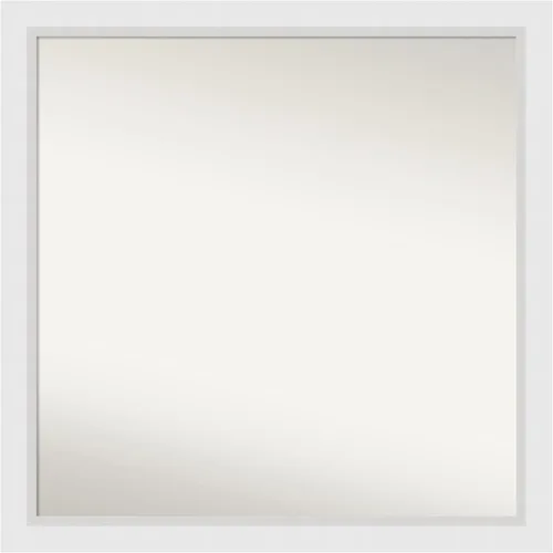 Vista 271 de Amanti Art Espejo de baño blanco para sobre el fregadero, 24 x 26 pulgadas, espejo rectangular blanco y blanco, marco de madera contemporáneo