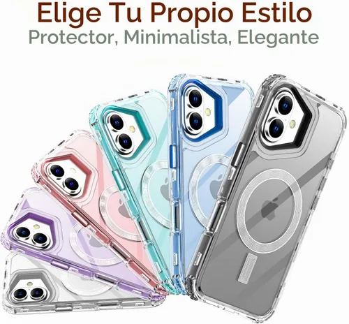 Vista 7 de AICase para iPhone 16 Plus, Funda Transparente Compatible con MagSafe, Protección contra Caídas de 3 en 1, Resistente a Prueba