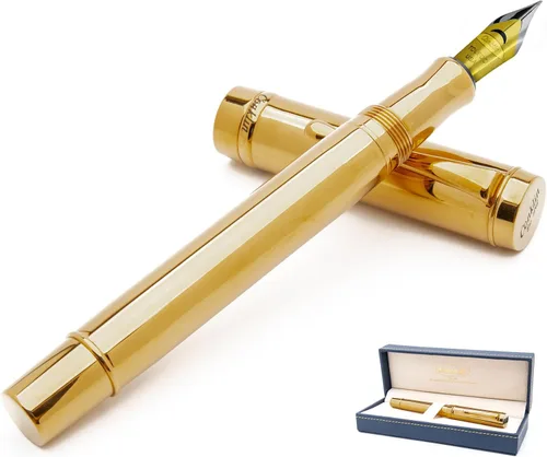 Vista 11 de Conklin Duragraph - Pluma estilográfica ámbar, punta media de oro macizo de 14 quilates, elegante herramienta de escritura con acabado ámbar cálido