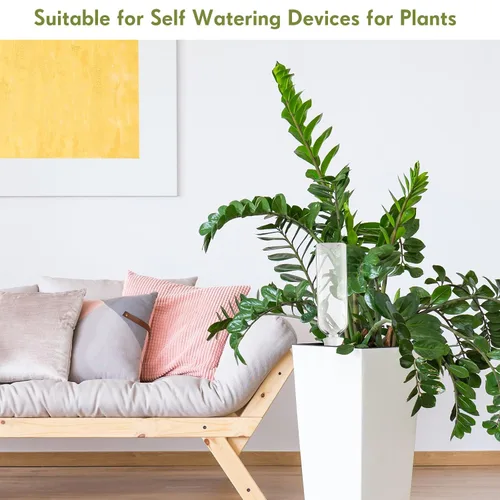 Vista 6 de Ziliny Paquete de 4 dispositivos de picos de riego de terracota, picos de riego automático para plantas con botellas de vino de plástico de 25
