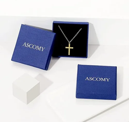 Vista 9 de ASCOMY Collares en capas para mujer, delicado collar de oro chapado en oro de 14 quilates, collar de espiga para mujer, collar de cruz de perlas